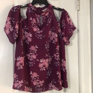 Pink Rose cold shoulder blouse